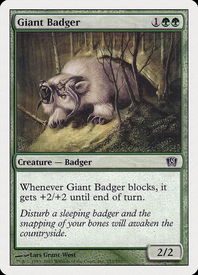 Giant Badger – Common Magic: The Gathering card from Eighth Edition (#253)