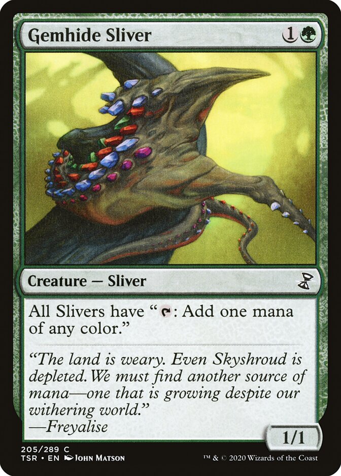 Gemhide Sliver – Common Magic: The Gathering card from Time Spiral Remastered (#205)