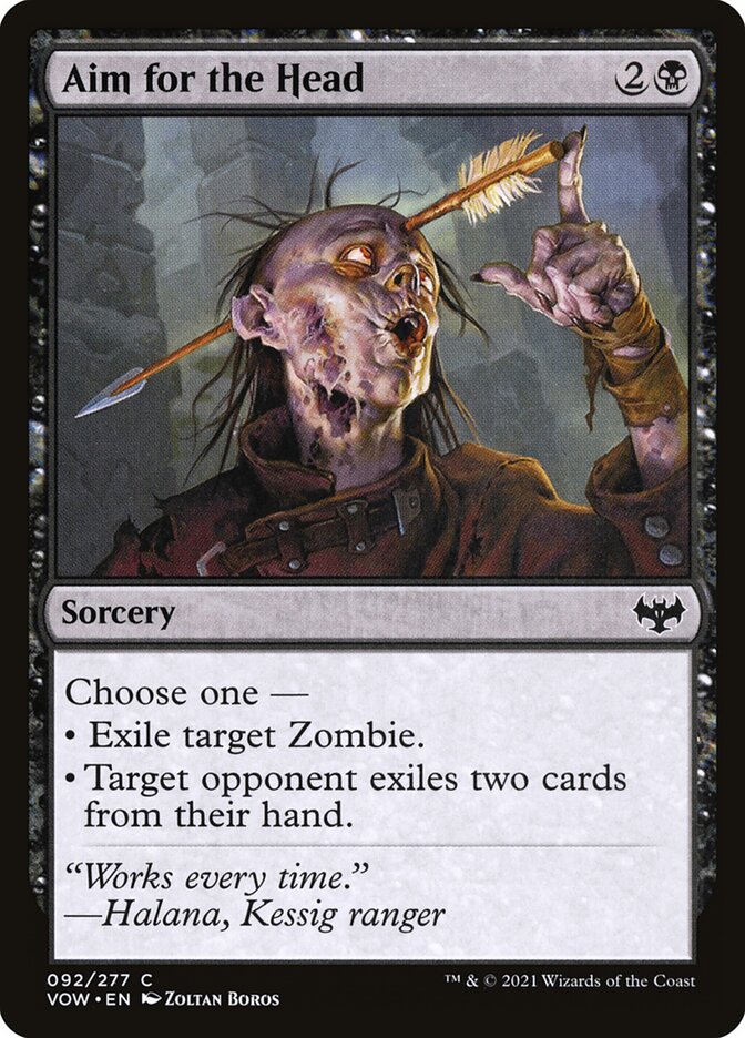 Aim for the Head – Common Magic: The Gathering card from Innistrad: Crimson Vow (#92)