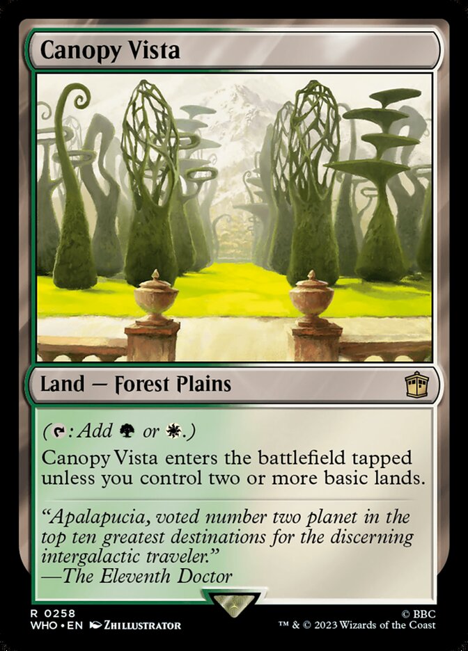 Canopy Vista – Rare Magic: The Gathering card from Doctor Who (#258)
