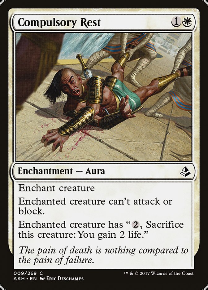 Compulsory Rest – Common Magic: The Gathering card from Amonkhet (#9)