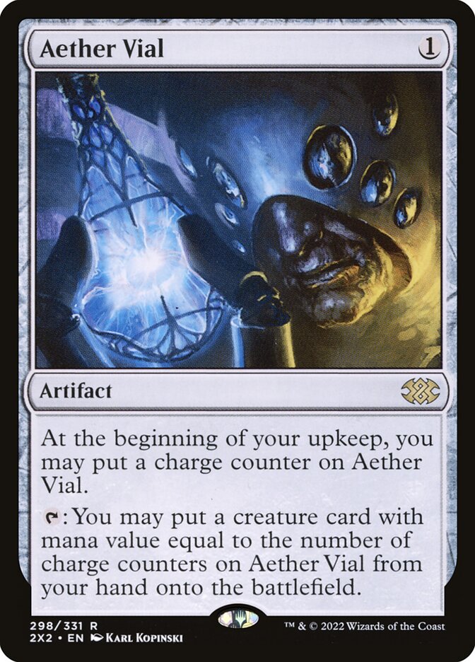Aether Vial – Rare Magic: The Gathering card from Double Masters 2022 (#298)
