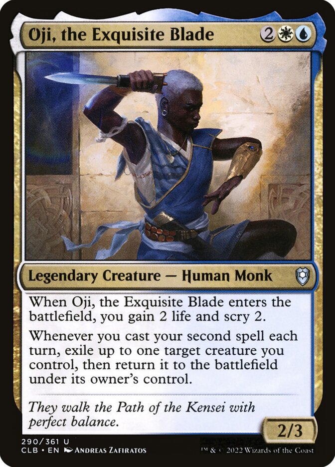 Oji, the Exquisite Blade – Uncommon Magic: The Gathering card from Commander Legends: Battle for Baldur's Gate (#290)
