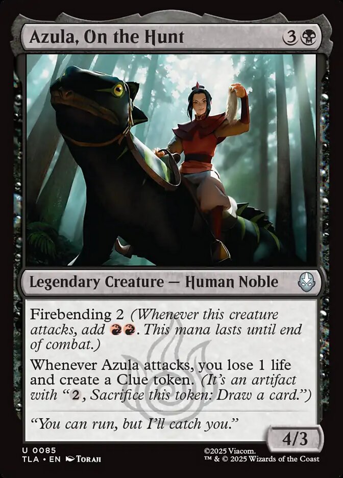 Azula, On the Hunt – Uncommon Magic: The Gathering card from Avatar: The Last Airbender (#85)