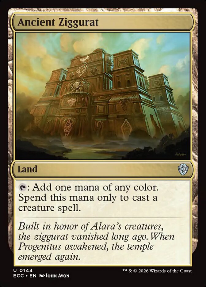 Ancient Ziggurat – Uncommon Magic: The Gathering card from Lorwyn Eclipsed Commander (#144)