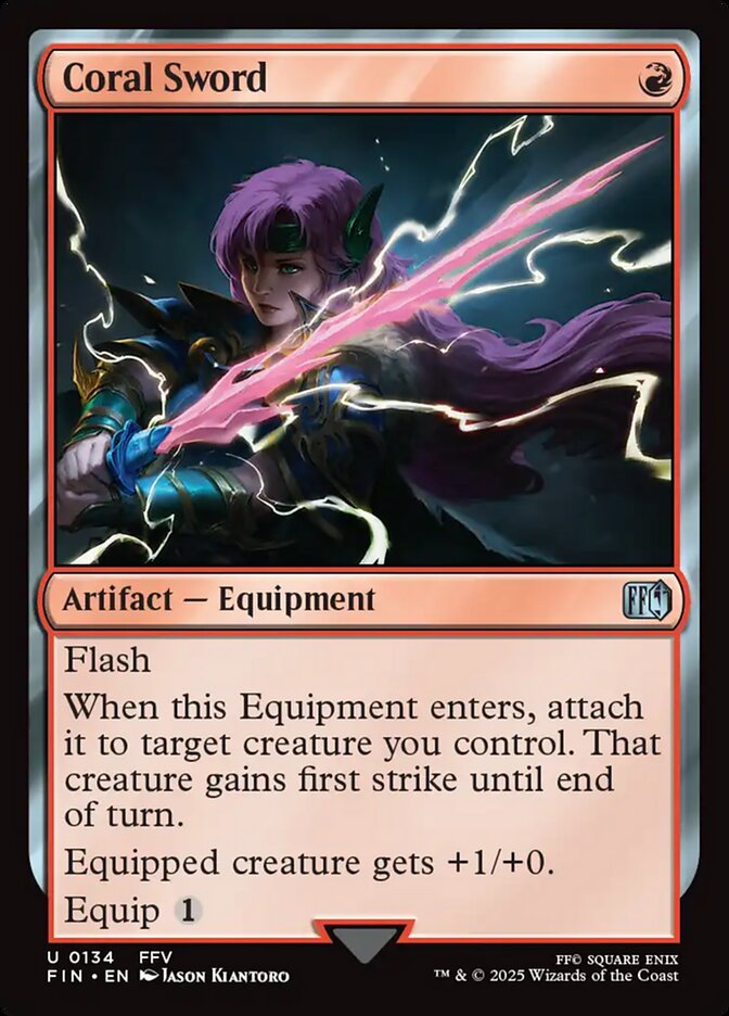 Coral Sword – Uncommon Magic: The Gathering card from Final Fantasy (#134)