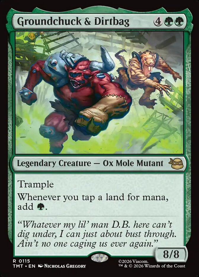 Groundchuck & Dirtbag – Rare Magic: The Gathering card from Teenage Mutant Ninja Turtles (#115)