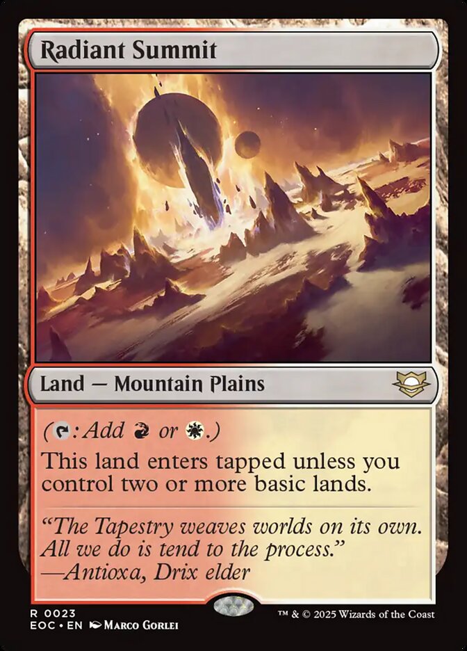 Radiant Summit – Rare Magic: The Gathering card from Edge of Eternities Commander (#23)