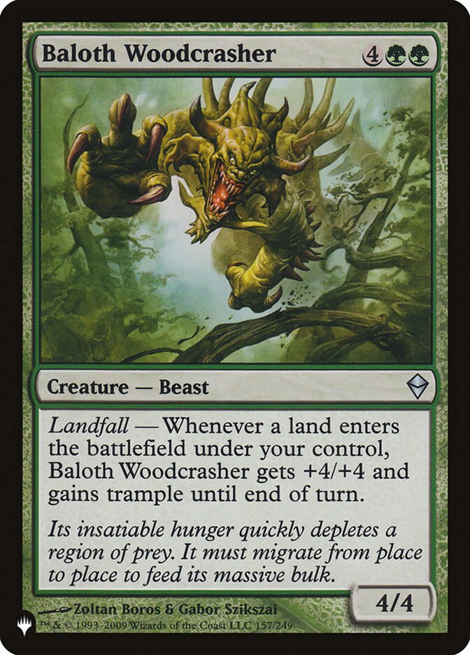 Baloth Woodcrasher – Uncommon Magic: The Gathering card from The List (#ZEN-157)