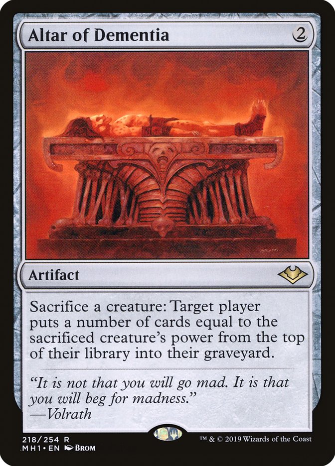 Altar of Dementia – Rare Magic: The Gathering card from Modern Horizons (#218)