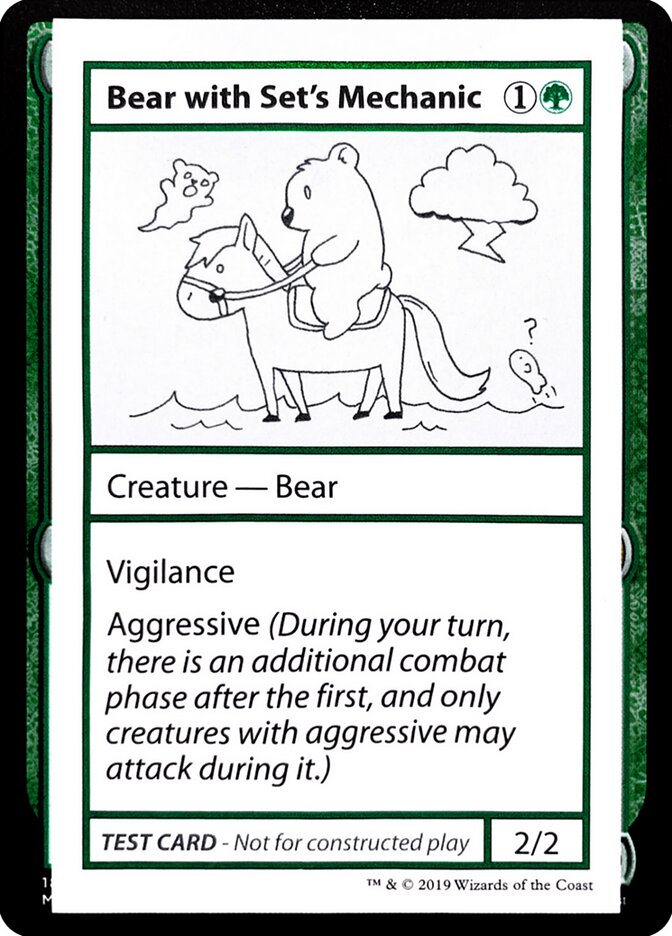 Bear with Set's Mechanic – Rare Magic: The Gathering card from Mystery Booster Playtest Cards 2021 (#71)