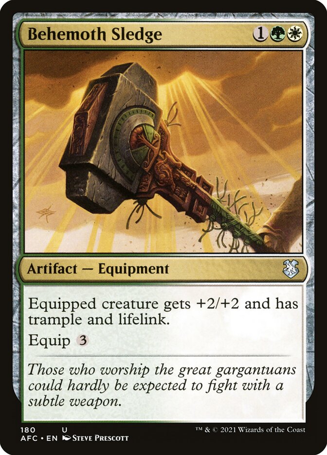 Behemoth Sledge – Uncommon Magic: The Gathering card from Forgotten Realms Commander (#180)