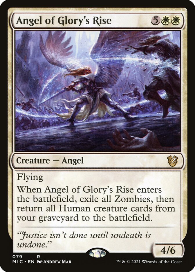 Angel of Glory's Rise – Rare Magic: The Gathering card from Midnight Hunt Commander (#79)