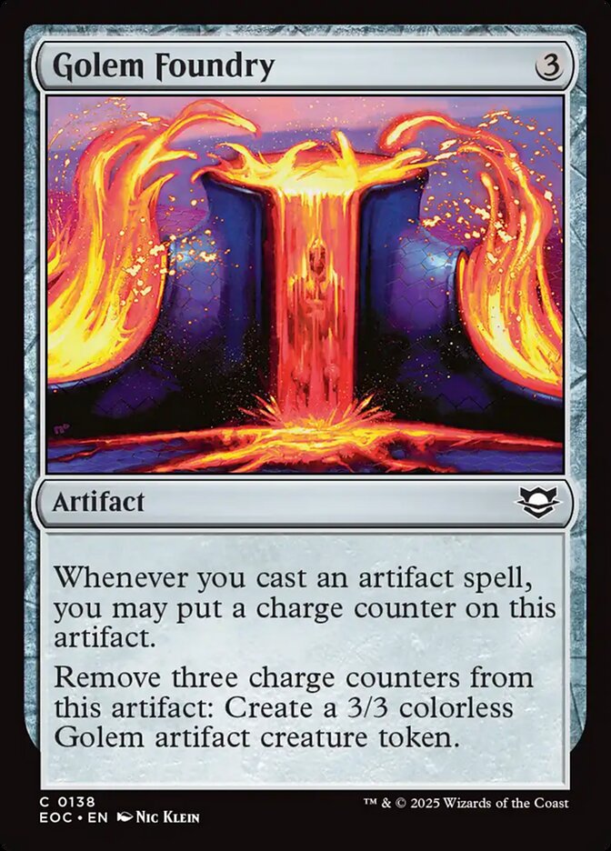 Golem Foundry – Common Magic: The Gathering card from Edge of Eternities Commander (#138)