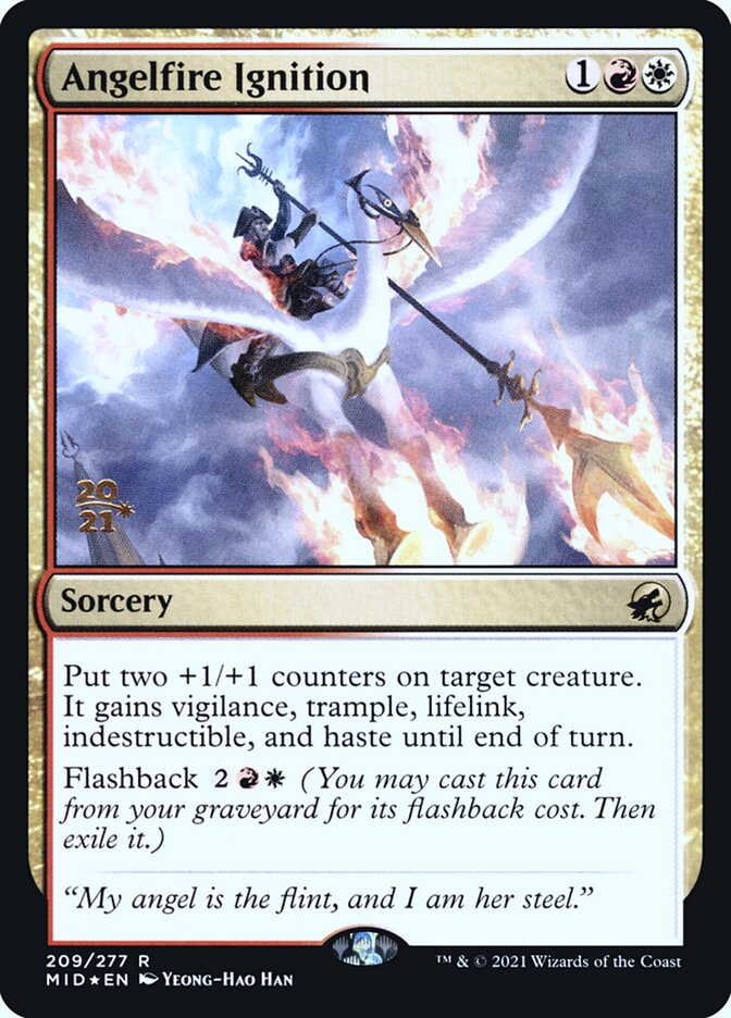 Angelfire Ignition – Rare Magic: The Gathering card from Innistrad: Midnight Hunt Promos (#209s)
