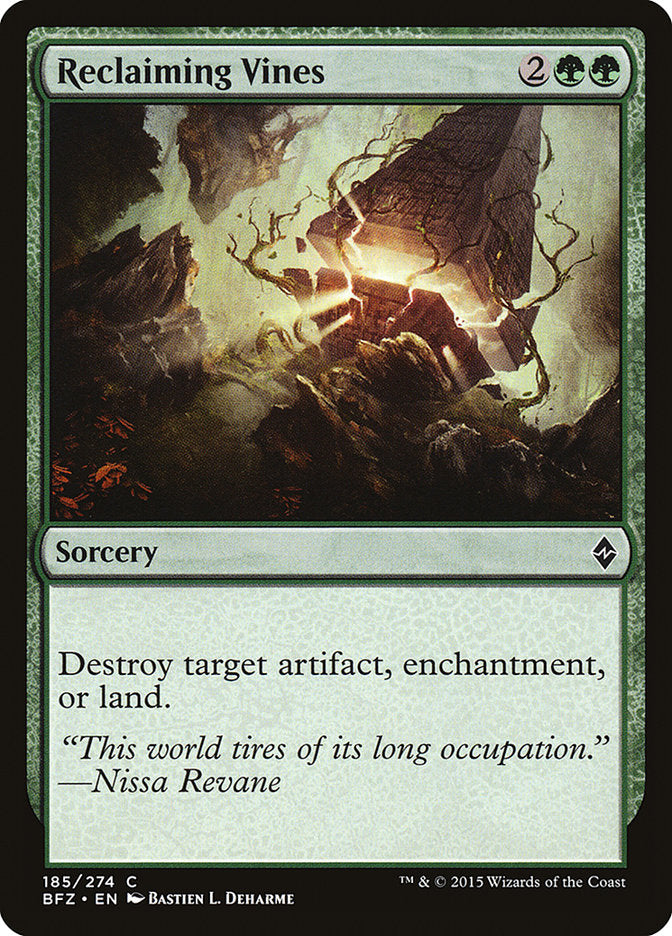 Reclaiming Vines – Common Magic: The Gathering card from Battle for Zendikar (#185)