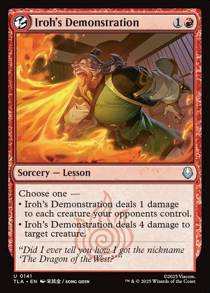 Iroh's Demonstration – Uncommon Magic: The Gathering card from Avatar: The Last Airbender (#141)
