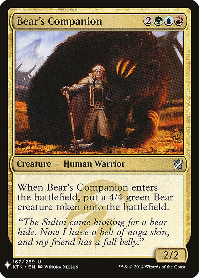 Bear's Companion – Uncommon Magic: The Gathering card from The List (#KTK-167)