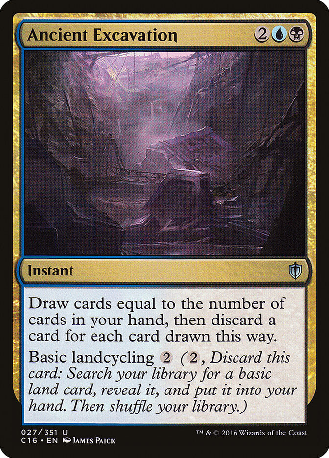 Ancient Excavation – Uncommon Magic: The Gathering card from Commander 2016 (#27)