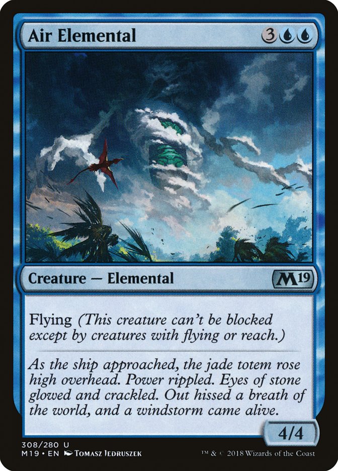 Air Elemental – Uncommon Magic: The Gathering card from Core Set 2019 (#308)