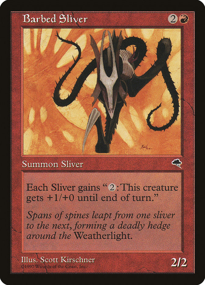 Barbed Sliver – Uncommon Magic: The Gathering card from Tempest (#163)