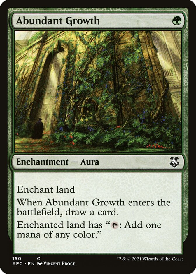 Abundant Growth – Common Magic: The Gathering card from Forgotten Realms Commander (#150)