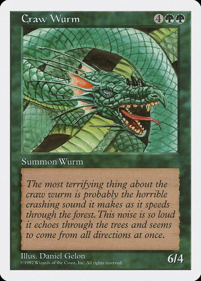 Craw Wurm – Common Magic: The Gathering card from Fifth Edition (#286)