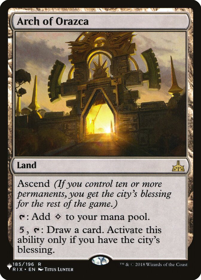 Arch of Orazca – Rare Magic: The Gathering card from The List (#RIX-185)