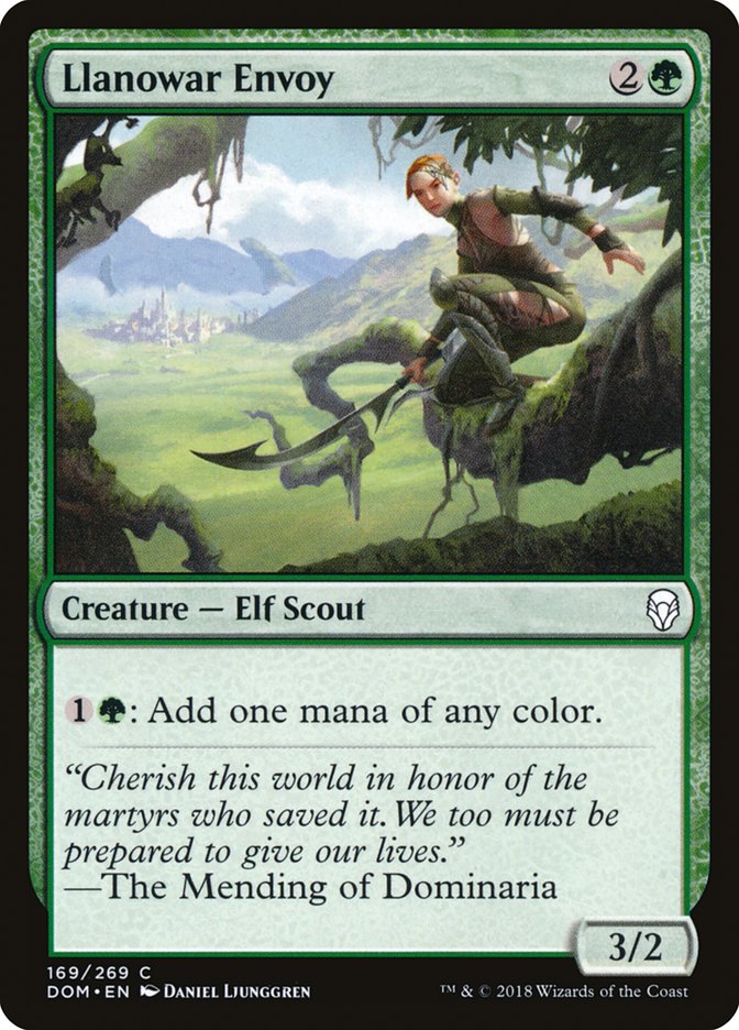Llanowar Envoy – Common Magic: The Gathering card from Dominaria (#169)