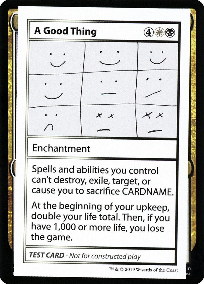 A Good Thing – Rare Magic: The Gathering card from Mystery Booster Playtest Cards 2021 (#86)