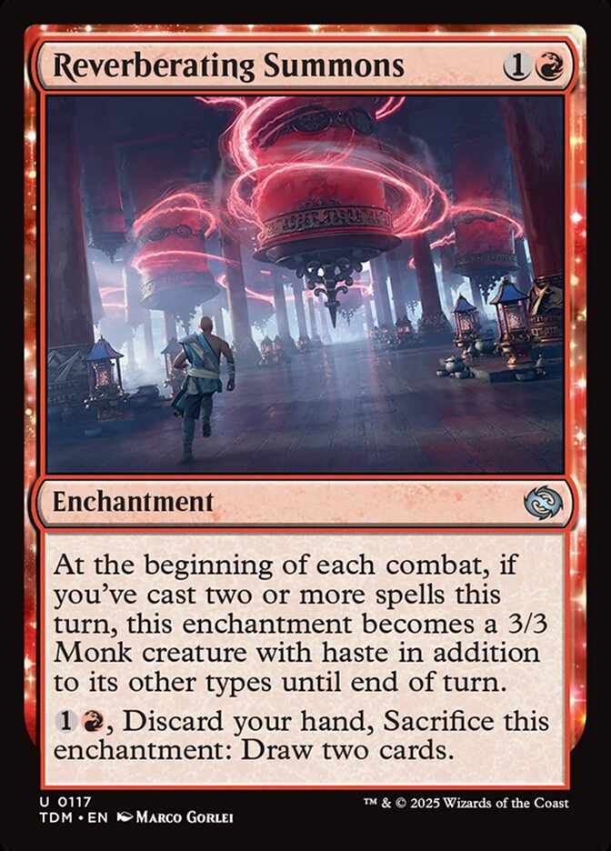 Reverberating Summons – Uncommon Magic: The Gathering card from Tarkir: Dragonstorm (#117)