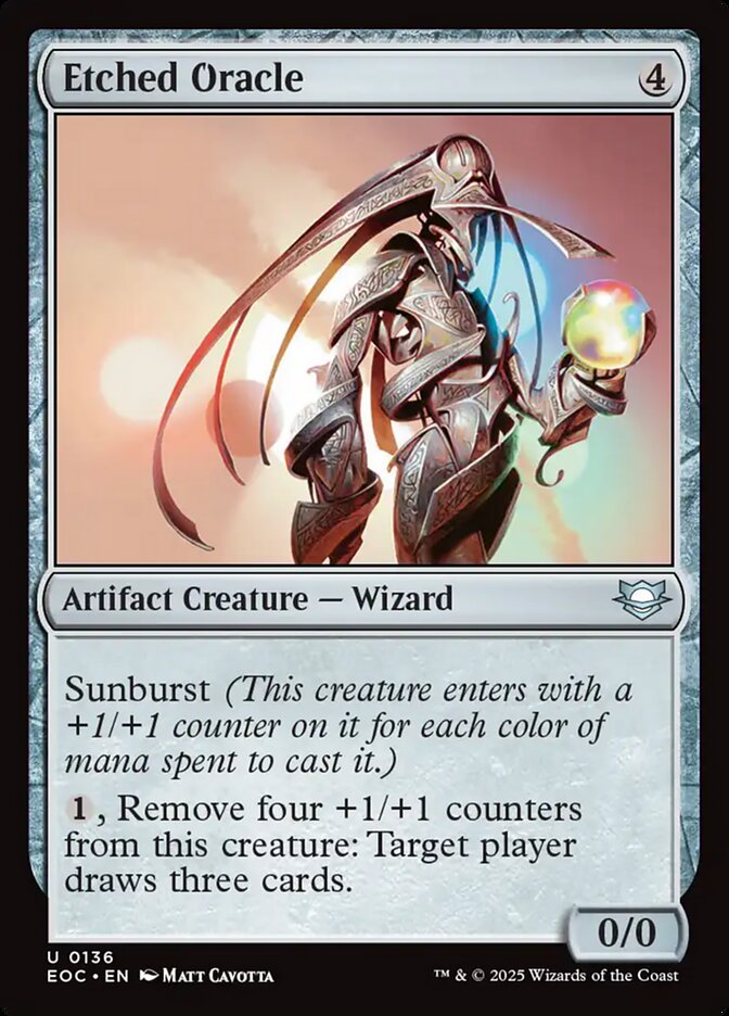 Etched Oracle – Uncommon Magic: The Gathering card from Edge of Eternities Commander (#136)
