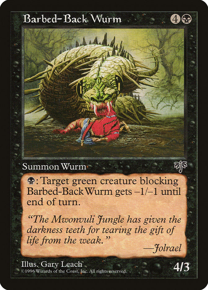 Barbed-Back Wurm – Uncommon Magic: The Gathering card from Mirage (#105)