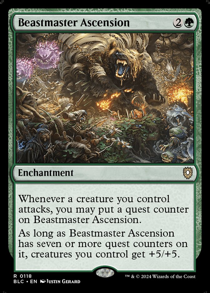 Beastmaster Ascension – Rare Magic: The Gathering card from Bloomburrow Commander (#118)