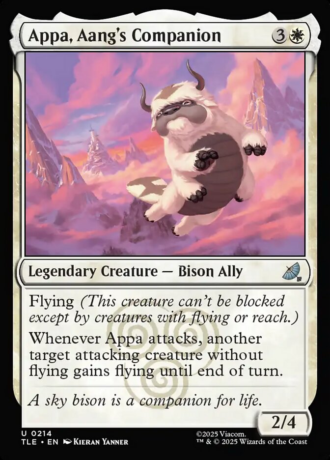 Appa, Aang's Companion – Uncommon Magic: The Gathering card from Avatar: The Last Airbender Eternal (#214)