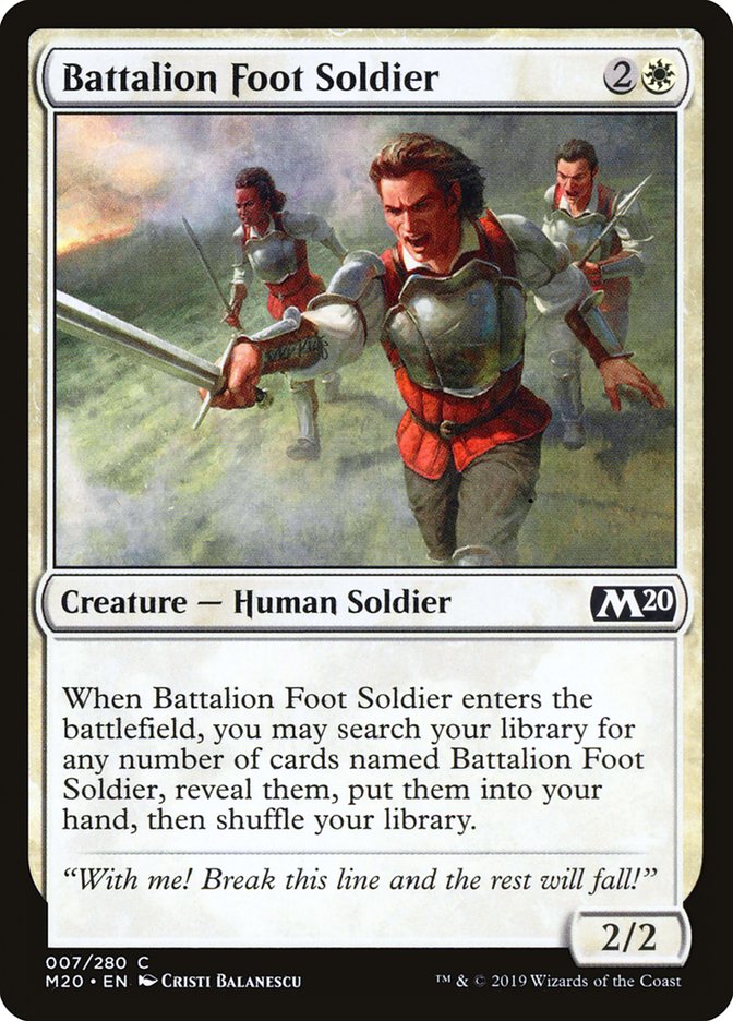 Battalion Foot Soldier – Common Magic: The Gathering card from Core Set 2020 (#7)