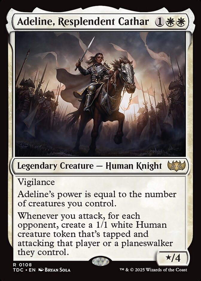 Adeline, Resplendent Cathar – Rare Magic: The Gathering card from Tarkir: Dragonstorm Commander (#108)