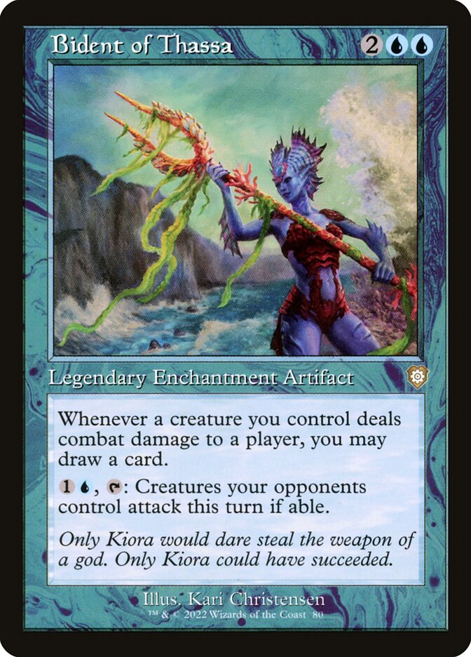 Bident of Thassa – Rare Magic: The Gathering card from The Brothers' War Commander (#80)