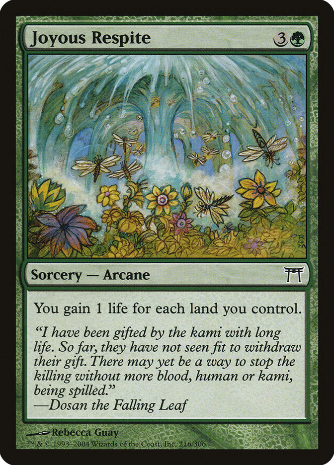 Joyous Respite – Common Magic: The Gathering card from Champions of Kamigawa (#216)