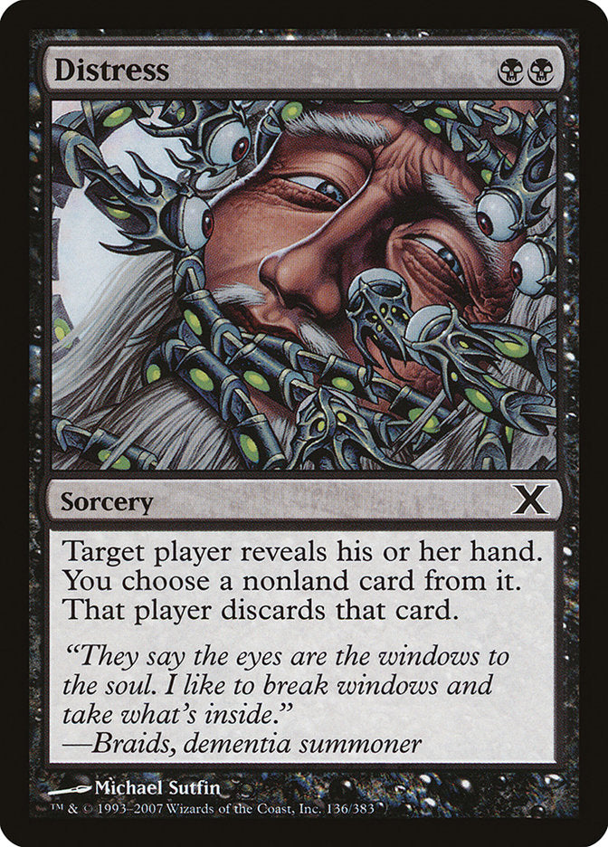 Distress – Common Magic: The Gathering card from Tenth Edition (#136)