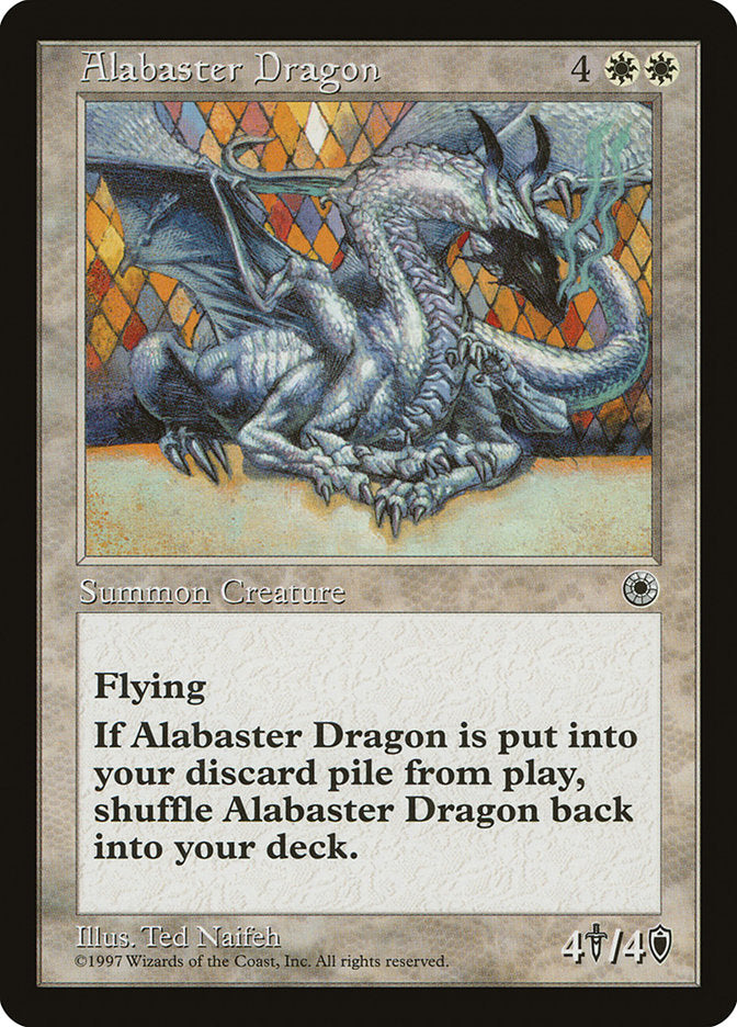 Alabaster Dragon – Rare Magic: The Gathering card from Portal (#1)
