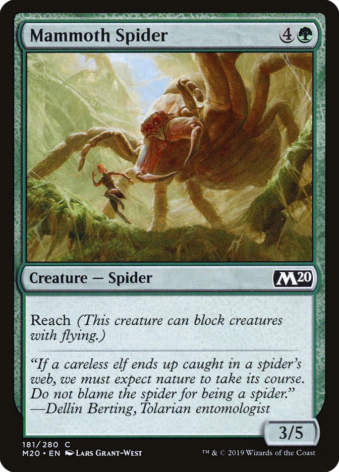 Mammoth Spider – Common Magic: The Gathering card from Core Set 2020 (#181)
