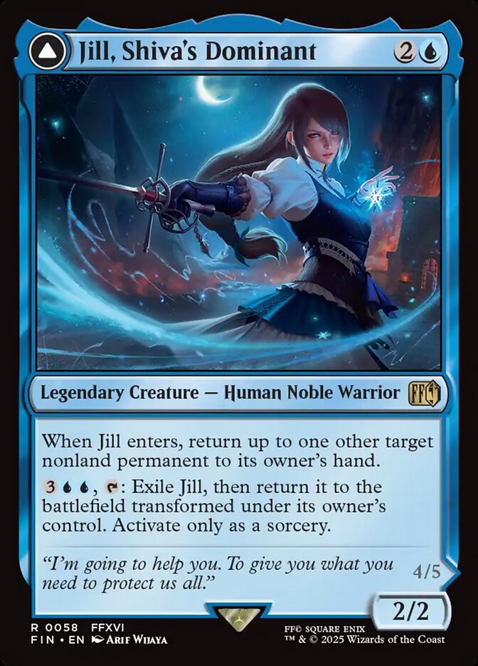 Jill, Shiva's Dominant // Shiva, Warden of Ice – Rare Magic: The Gathering card from Final Fantasy (#58)