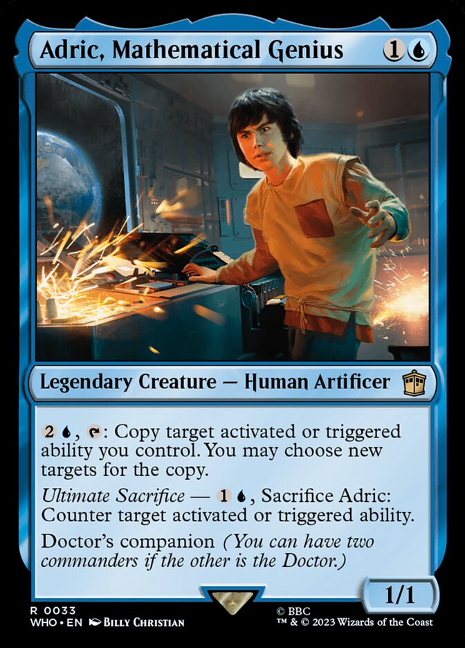 Adric, Mathematical Genius – Rare Magic: The Gathering card from Doctor Who (#33)