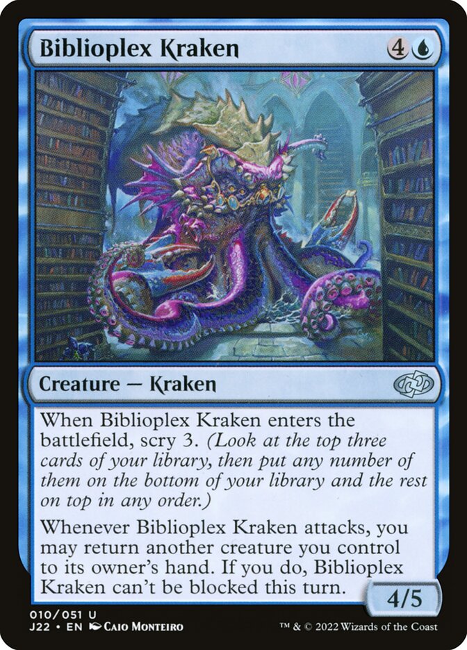 Biblioplex Kraken – Uncommon Magic: The Gathering card from Jumpstart 2022 (#10)