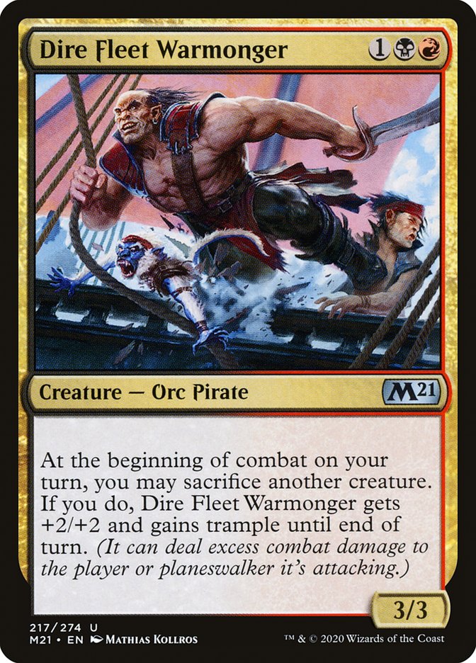 Dire Fleet Warmonger – Uncommon Magic: The Gathering card from Core Set 2021 (#217)