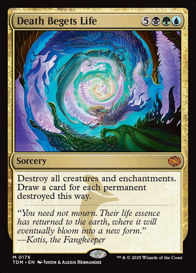 Death Begets Life – Mythic Magic: The Gathering card from Tarkir: Dragonstorm (#176)