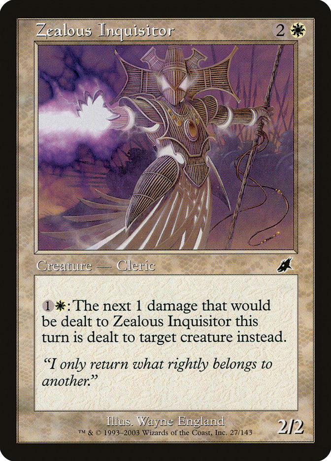 Zealous Inquisitor – Common Magic: The Gathering card from Scourge (#27)