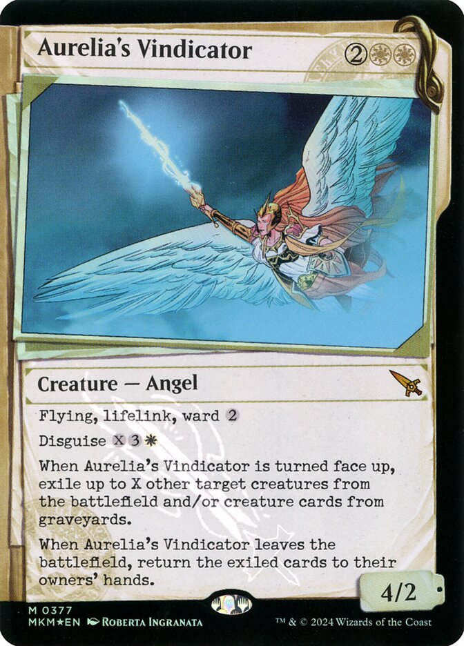 Aurelia's Vindicator – Mythic Magic: The Gathering card from Murders at Karlov Manor (#377)