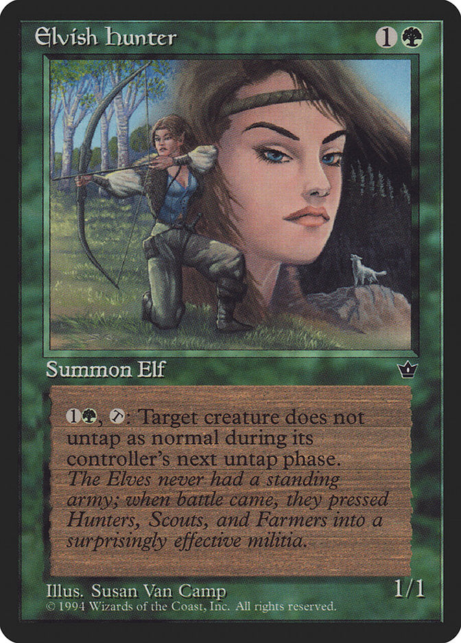 Elvish Hunter – Common Magic: The Gathering card from Fallen Empires (#67c)